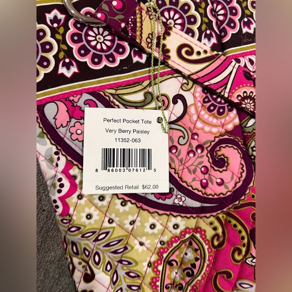 Vera Bradley - Very Berry Paisley tote - NWT - Picture 5 of 6